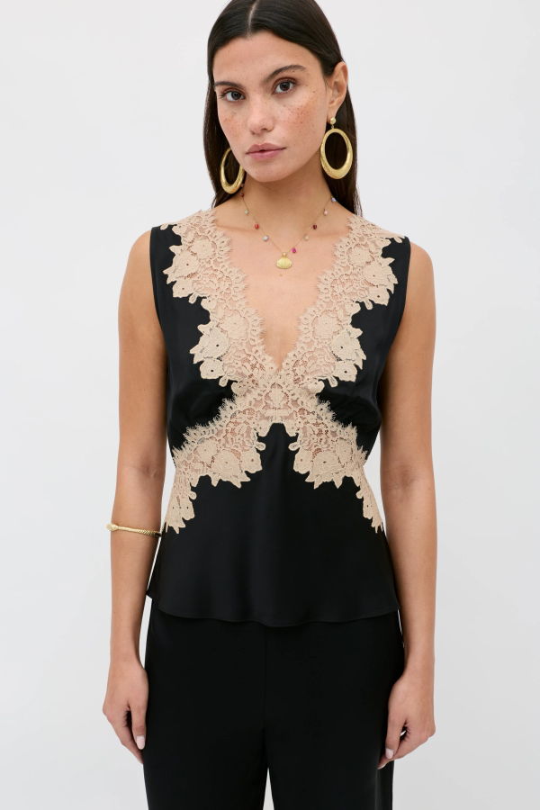 RIXO LONDON Emmie Satin Top