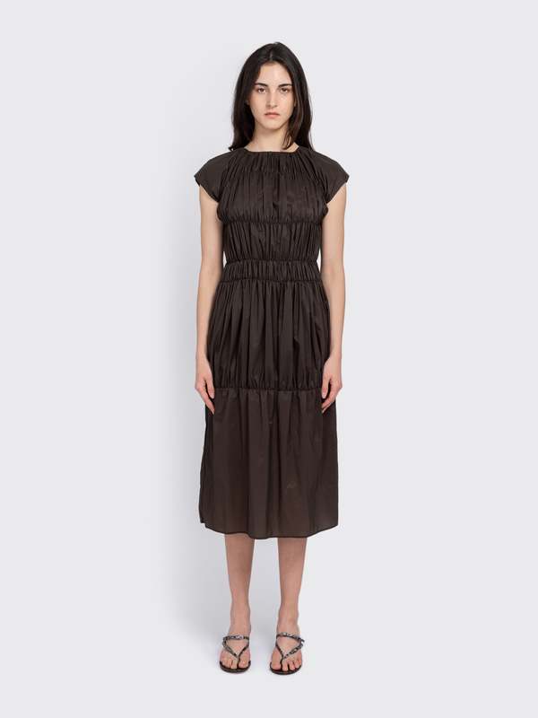 amomento black dress Nylon Shirring Choose Color:Black Calf