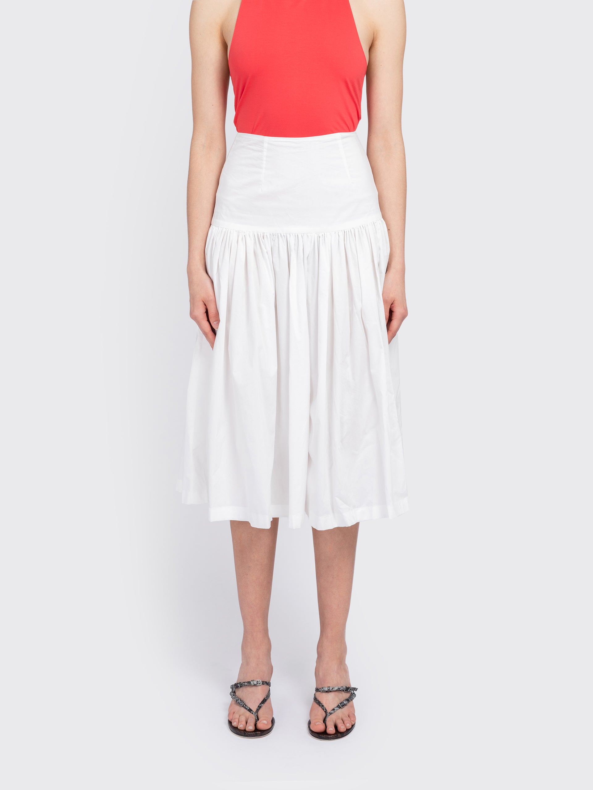 AMOMENTO Shirring Culotte Pants - White | Garmentory