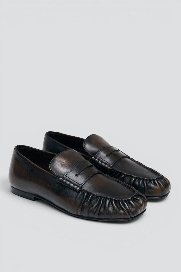 Alohas Vintage Effect Leather Aven Loafers