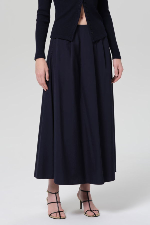 Citizens of Humanity Emil Poplin Skirt - Navy