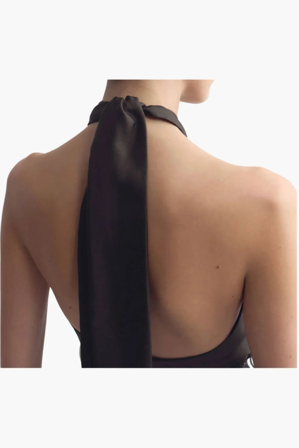Nili Lotan Solal Silk Halterneck Top - Brown/Ivory Bandana Print