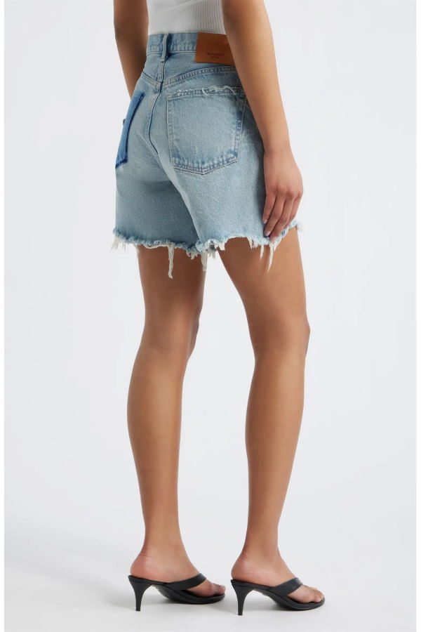 MOUSSY McKendree High Waist Ripped & Repaired Denim Cutoff Shorts