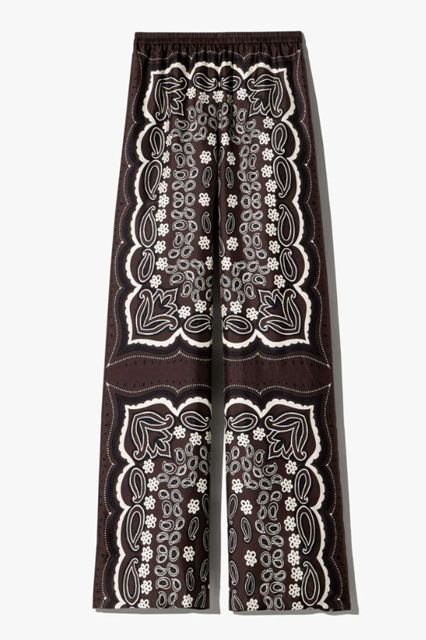 Nili Lotan Morgan Pant - Brown/Ivory Bandana Print