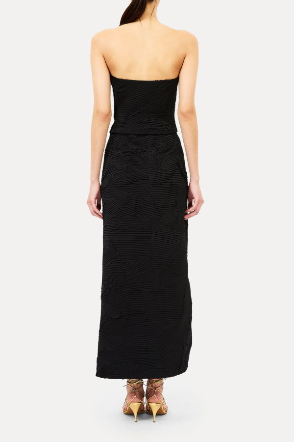 Ulla Johnson Heleen Satin Cropped Bustier Top - Noir