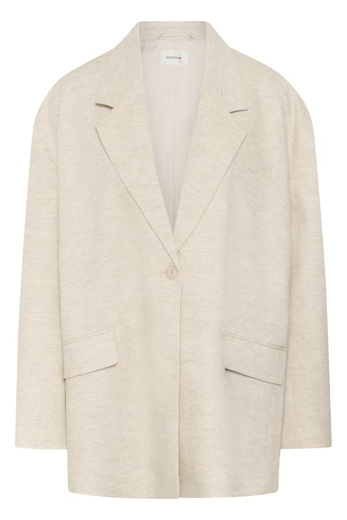 Gestuz Riava Linen Blazer - Sand - Image 1 of 4