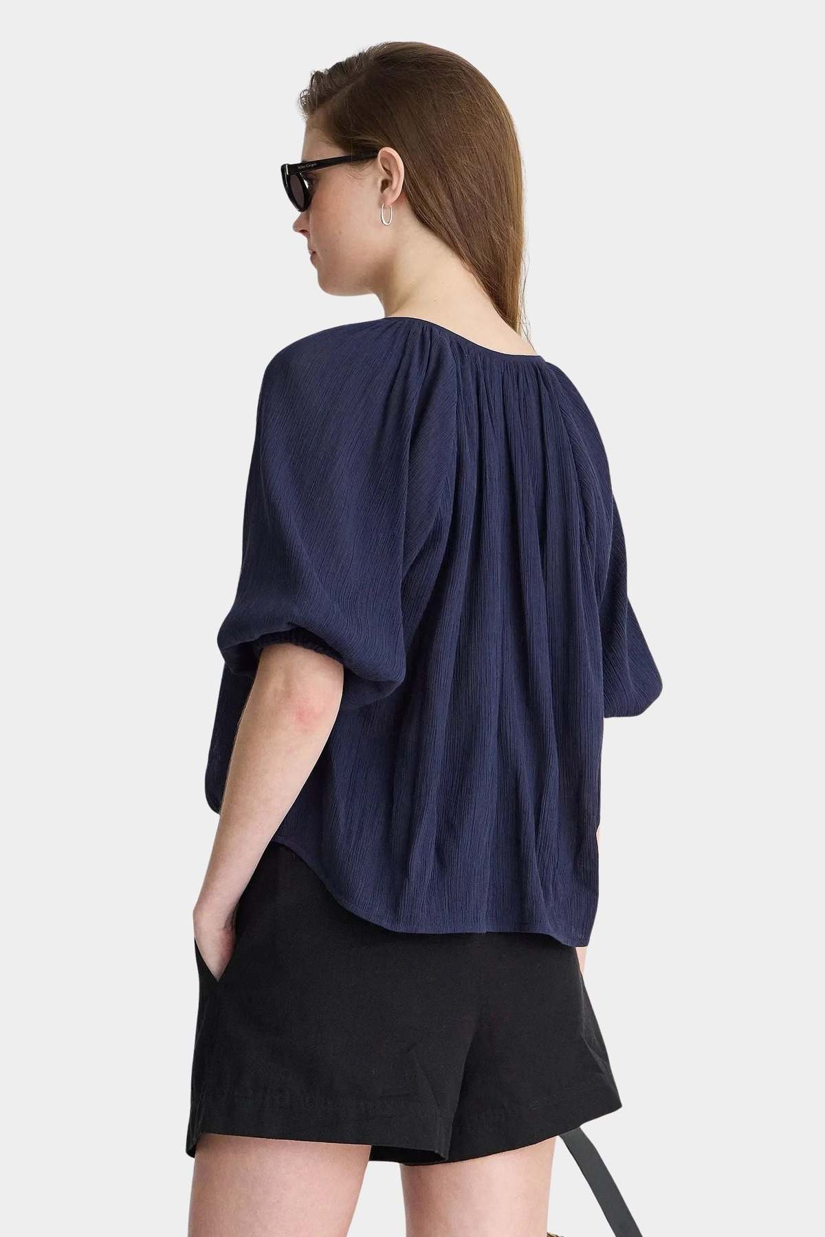 Apiece Apart Lo Campo Shirt - Navy - Image 3 of 3