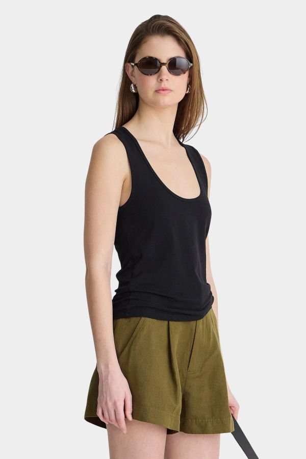 Apiece Apart Uri Low-Cut Tank - Black