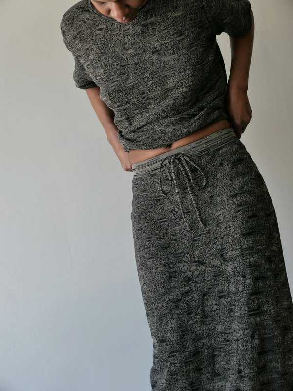 Lauren Manoogian Terra Skirt - Black Marl