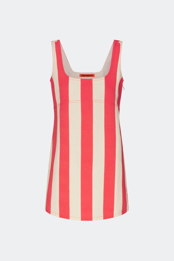Simon Miller Sahara Striped Denim Dress - Venetian Red Stripe