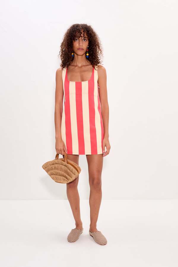 simonmiller sahara striped denim mini dress Simon Miller Sahara Striped Denim Minidress