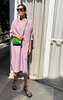 Two Grid Two Pocket Caftan - Mauve - Thumbnail 2