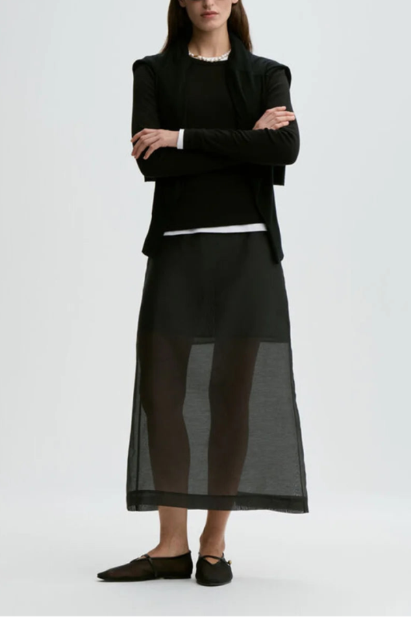 By Malene Birger Esta Soft Organza Skirt - Black