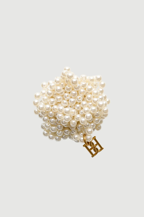 By Malene Birger Helea Monogram Brooch - Soft White