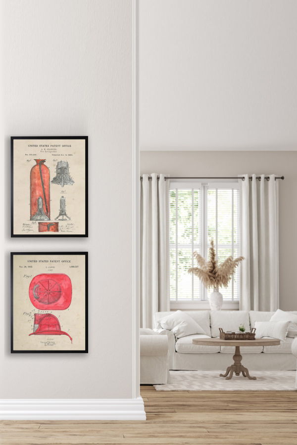 Antique Curiosities Fire Extinguisher Patent Framed Print