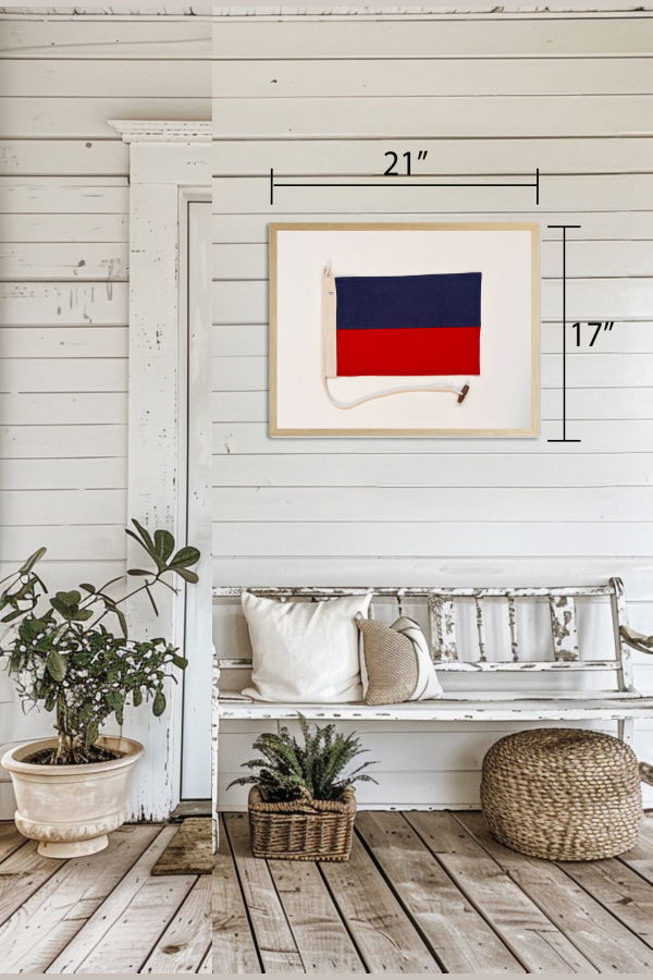 Antique Curiosities Flag Framed Print - Red/Navy