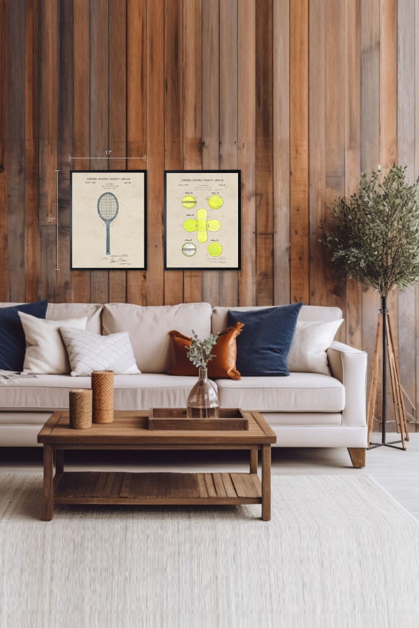 Antique Curiosities Tennis Racket Patent Framed Print