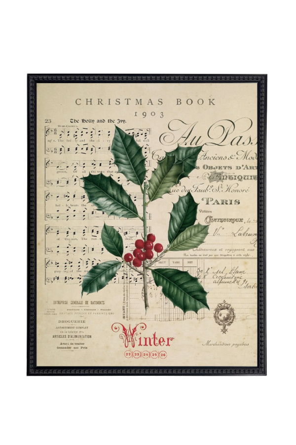 Antique Curiosities Painting of Holly Framed Print