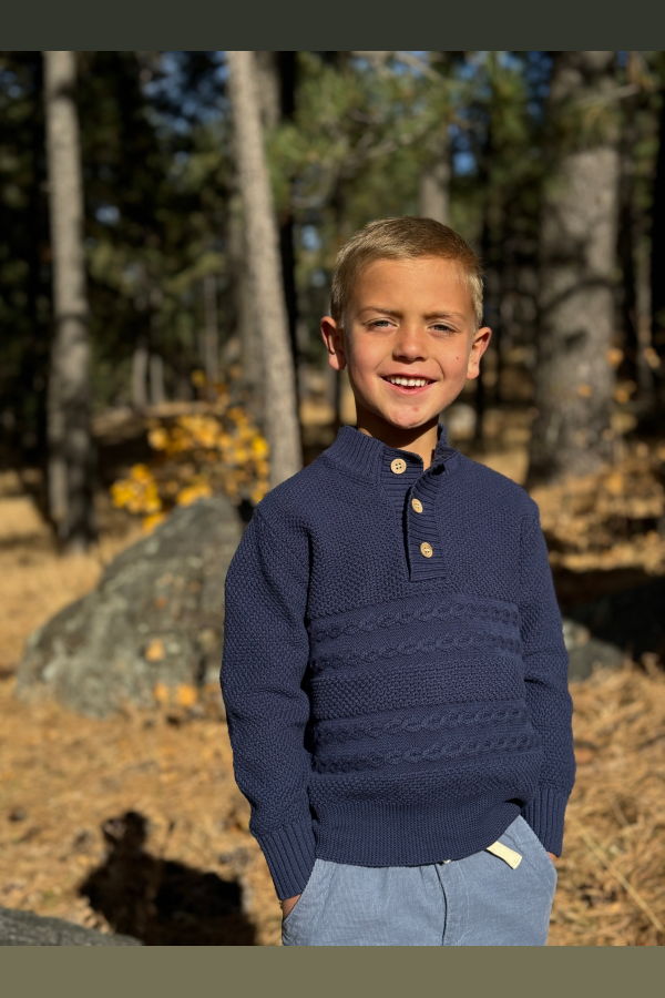 KIDS Me & Henry Cable Sweater - Navy