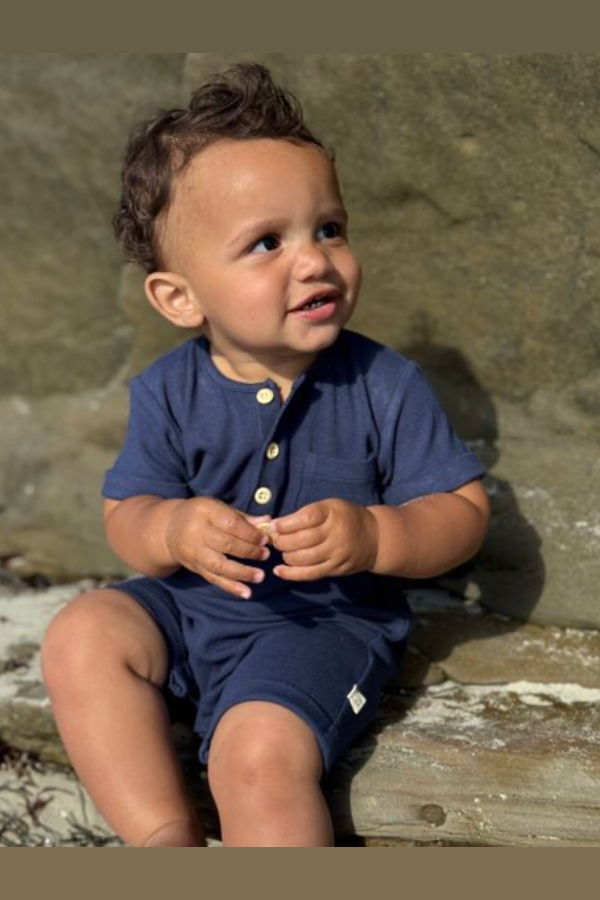 KIDS Me and Henry Camborne Henley Romper - Navy