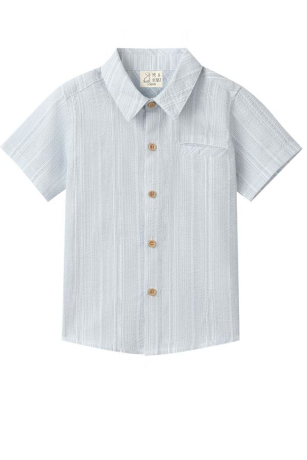 KIDS Me and Henry Textured Newport Woven Shirt - Chambray