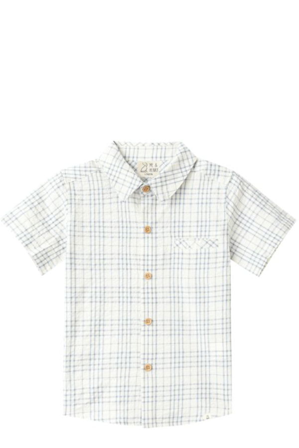 KIDS Me and Henry Plaid Newport Woven Shirt - Chambray/Cream