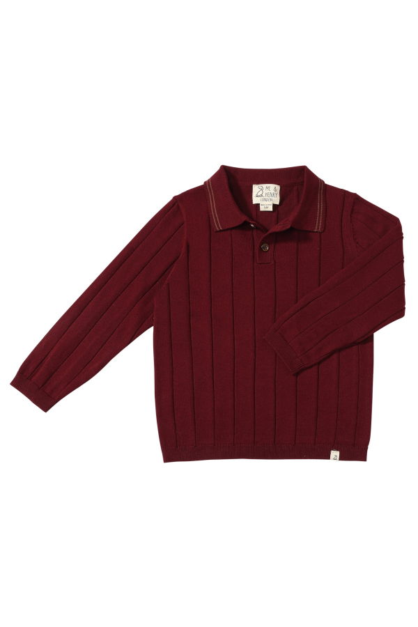 KIDS Me & Henry Jayden Knitted Polo - Burgundy