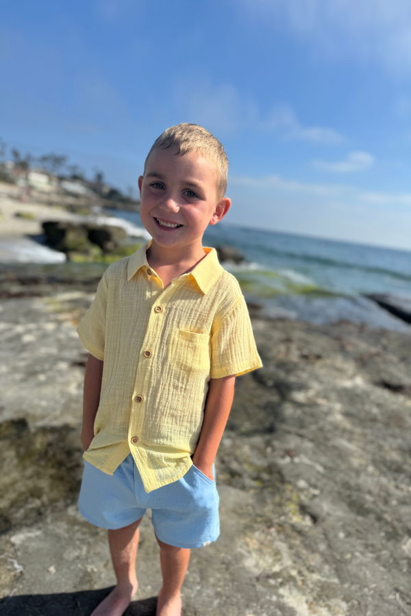 KIDS Me and Henry Newport Woven Shirt - Lemon