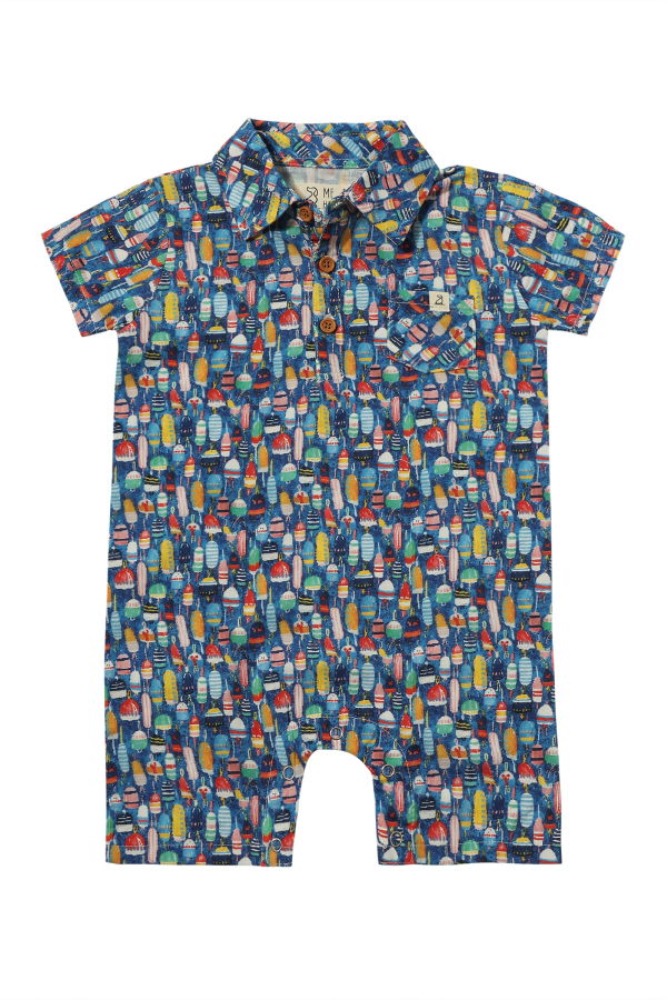 KIDS Me & Henry Molokai Buoys Printed Romper - Multi