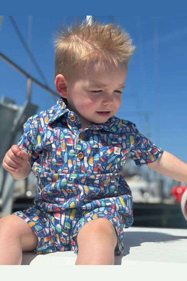 KIDS Me & Henry Molokai Buoys Printed Romper - Multi