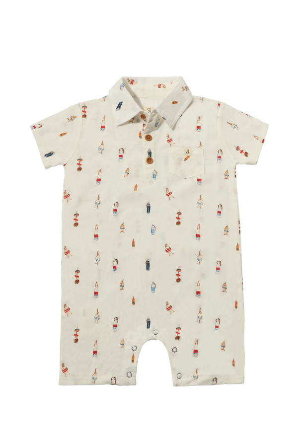 KIDS Me & Henry Molokai Buoys Printed Romper
