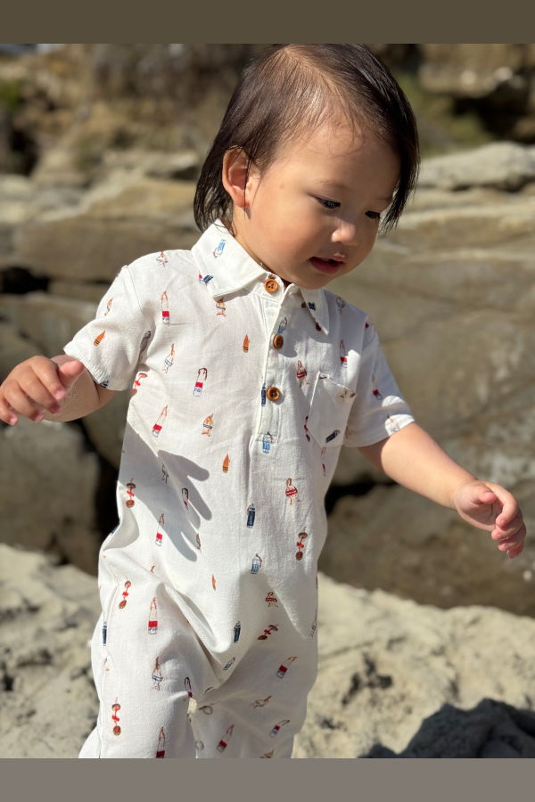 KIDS Me & Henry Molokai Buoys Printed Romper
