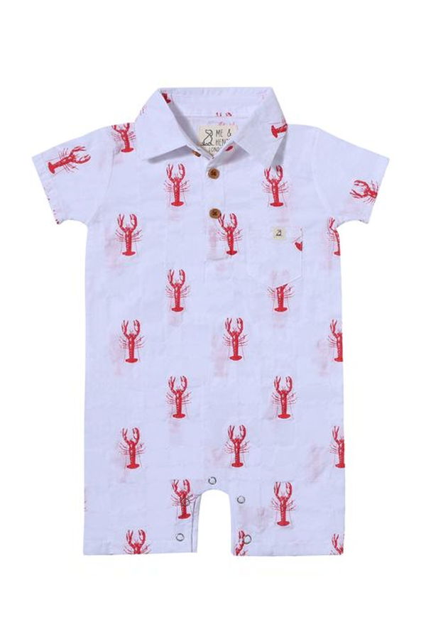 KIDS Me & Henry Molokai Lobster Printed Romper