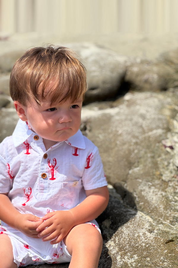 KIDS Me & Henry Molokai Lobster Printed Romper