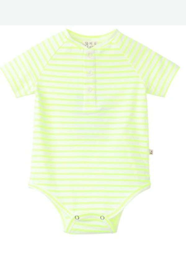 KIDS Me & Henry Raglan Jersey Onesie - Neon Acid Green