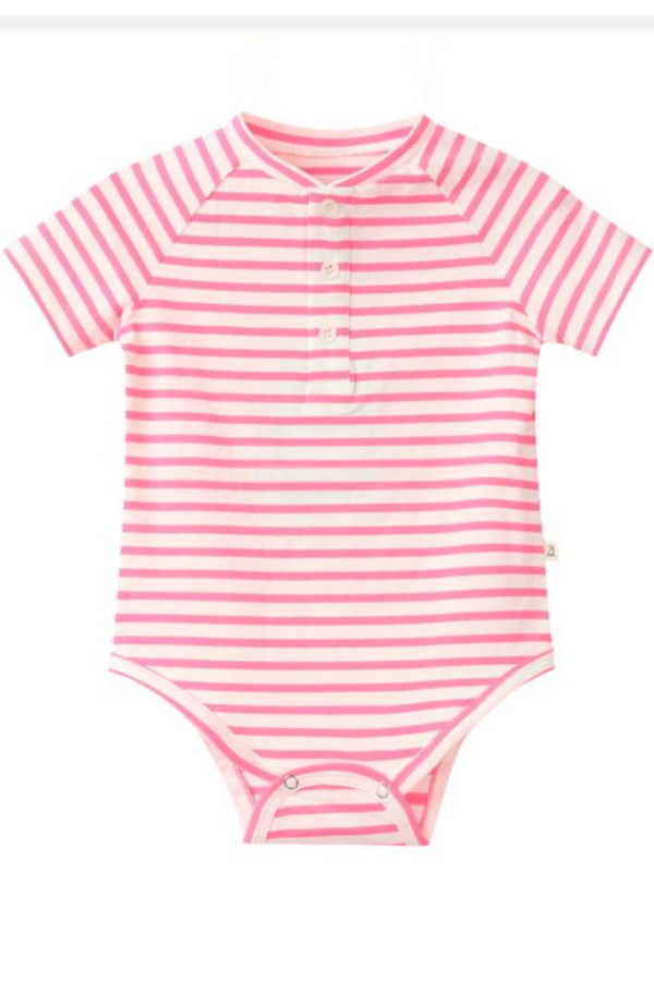 KIDS Me & Henry Raglan Jersey Onesie - Neon Pink
