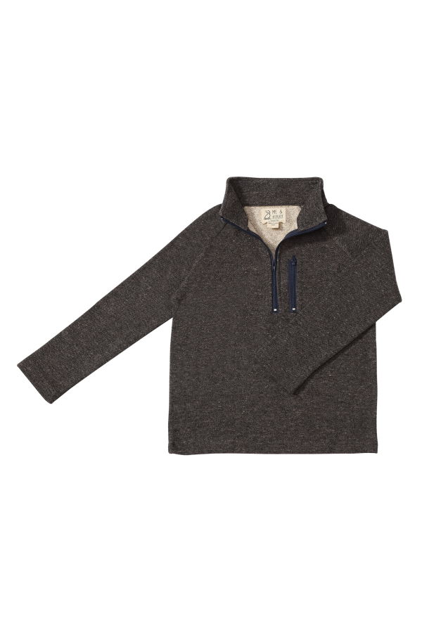 KIDS Me & Henry Picket Zip-Up Top Sweater - Heathered Charcoal