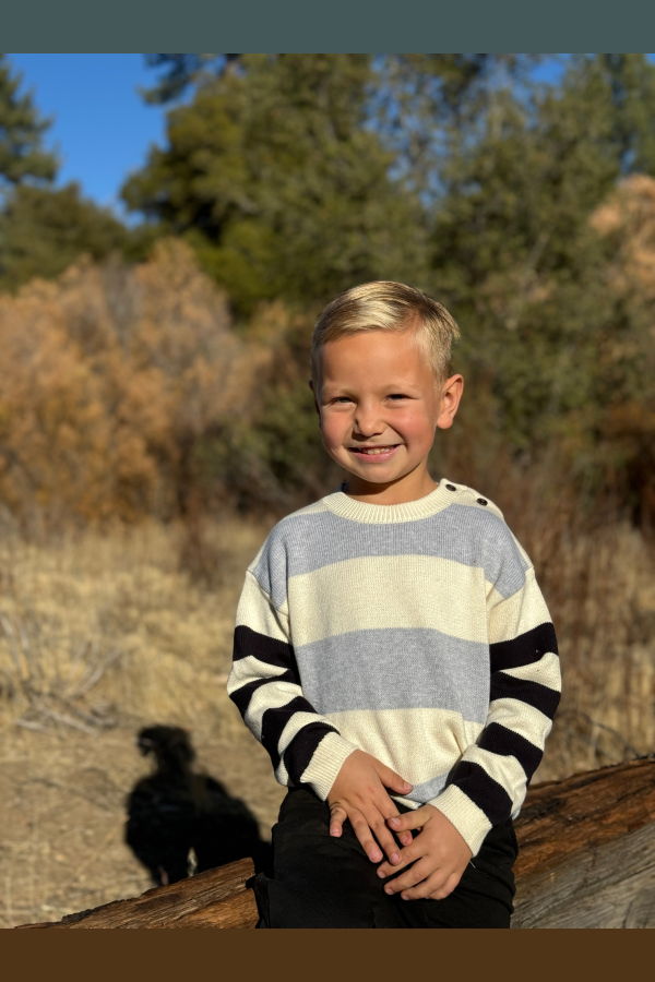 KIDS Me & Henry Ricardo Colour Block Arms Sweater