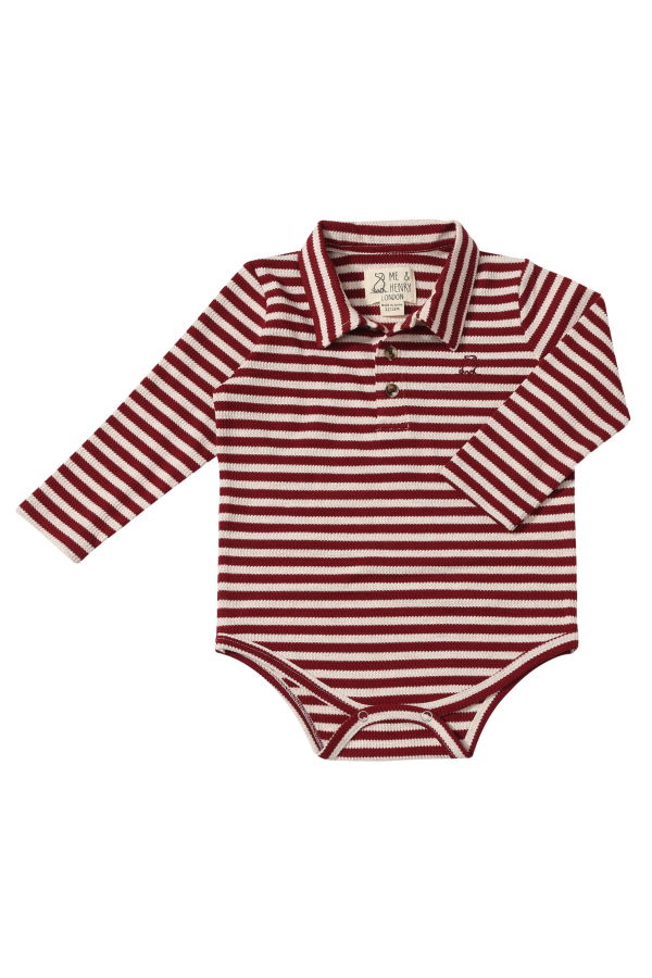 KIDS Me & Henry Seymour Striped Polo Onesie