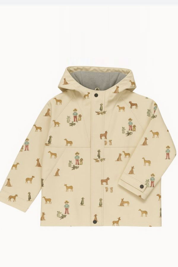 KIDS Me & Henry Splash Henry Dog Printed Raincoat - Cream
