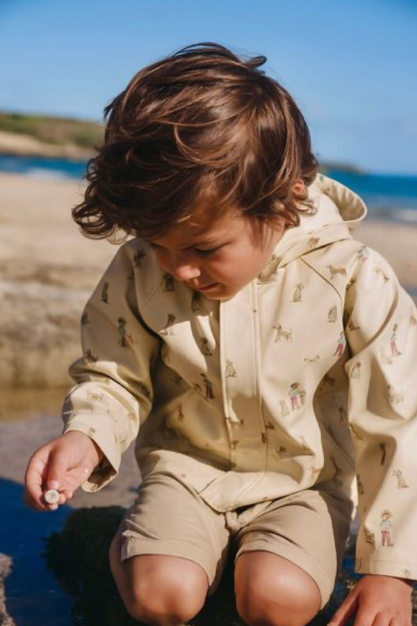 KIDS Me & Henry Splash Henry Dog Printed Raincoat - Cream