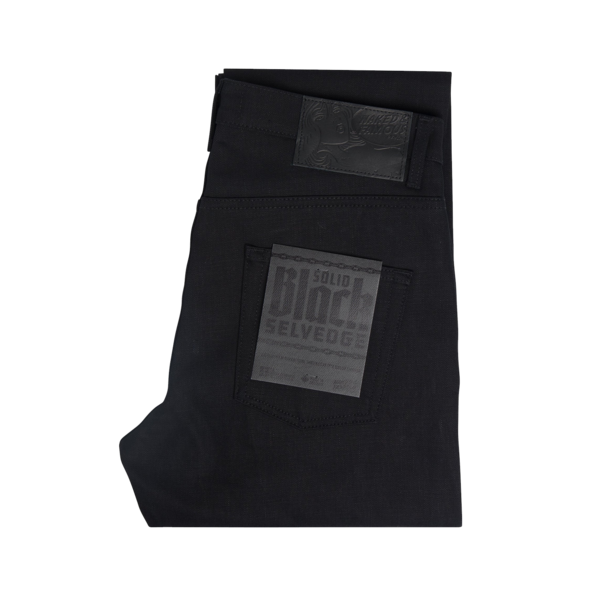 Naked & Famous Strong Guy Solid Black Selvedge Jeans
