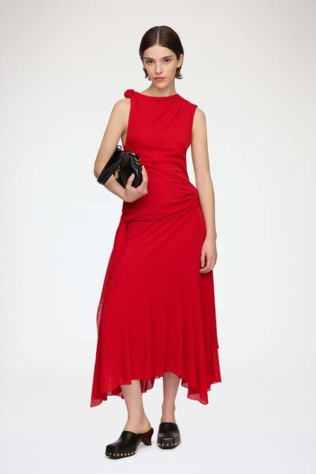 ganni heavy satin twist dress NEW Ganni Heavy Satin Strap Dress