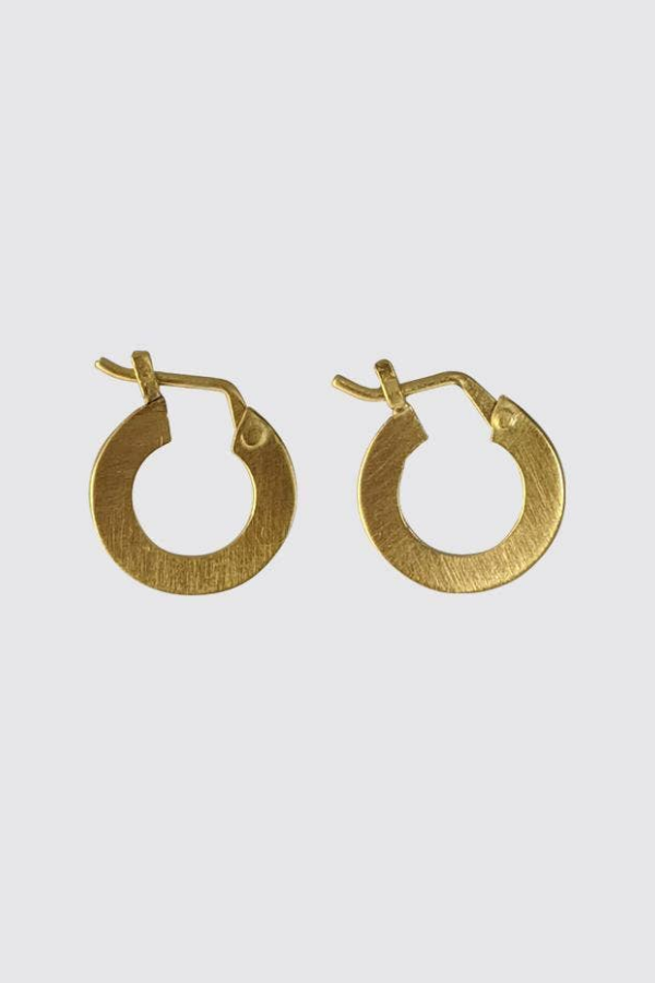 Jane Diaz Mini Flat Hoop Earrings - Sterling Silver
