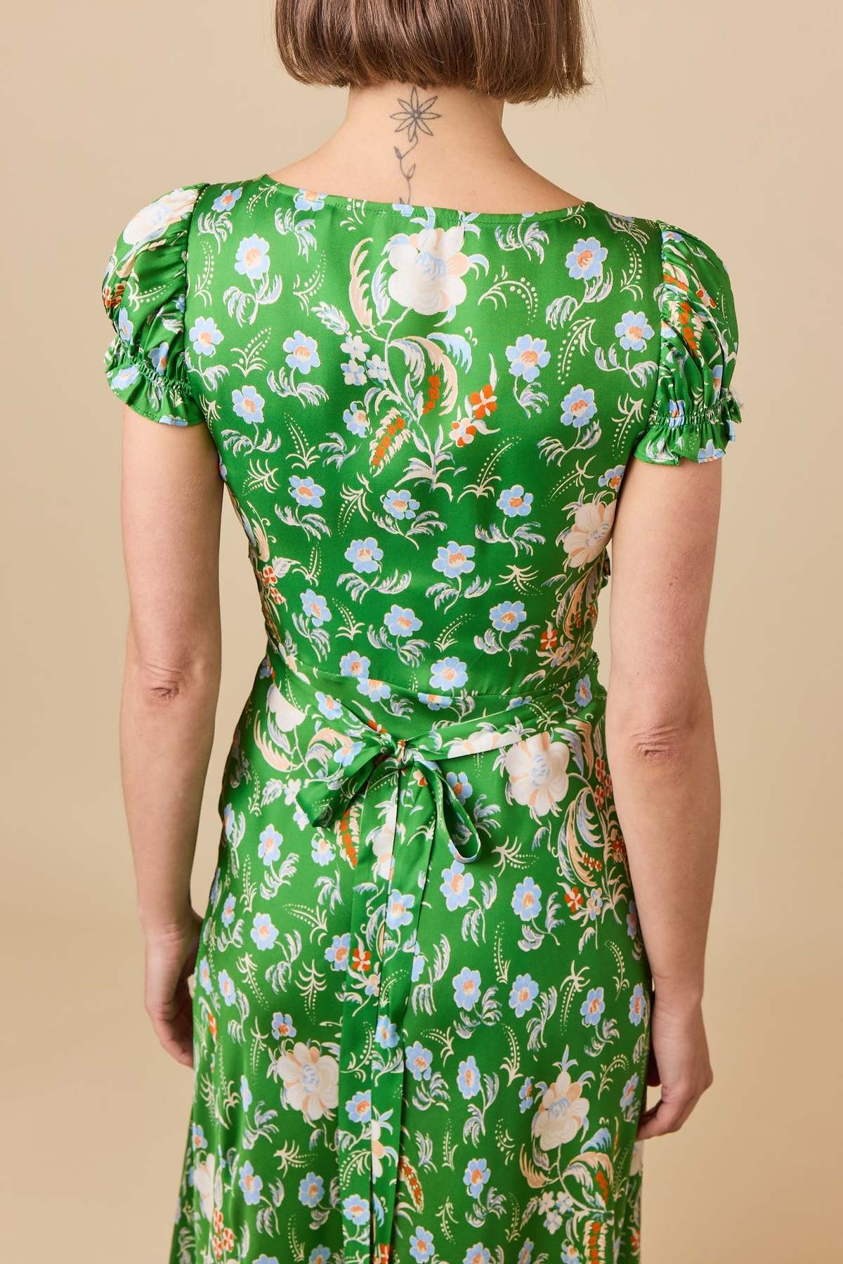 doen green dress Doen Laurel Dress in Green Valley Floral Silk