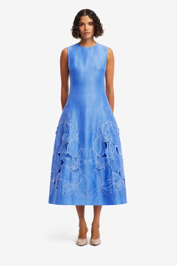 leo lin blue dress Leo Lin Odette Midi Dress - Sky Blue