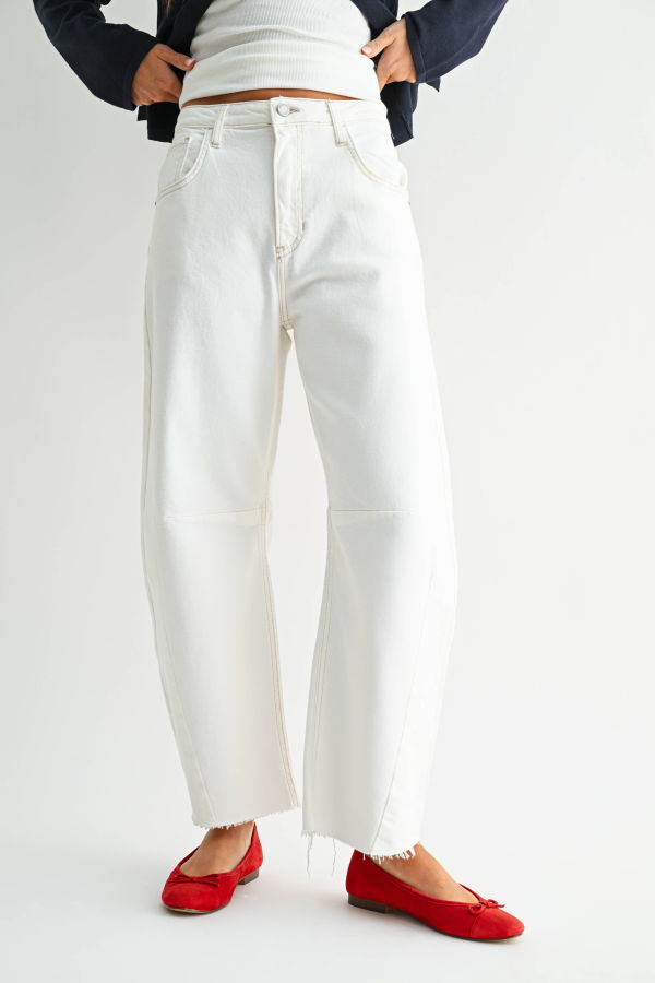 Just Black Denim Seamed Barrel Jeans