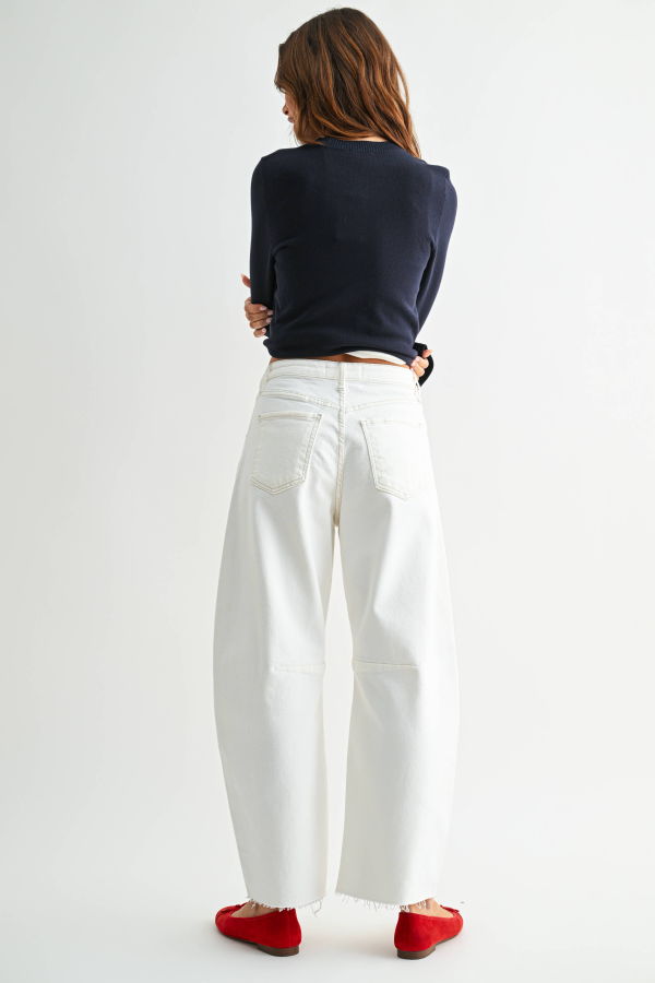 Just Black Denim Seamed Barrel Jeans