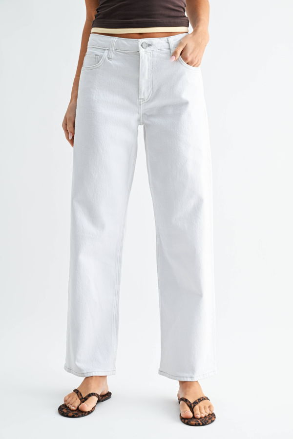 Just Black Denim White Selvedge Straight Leg Jeans