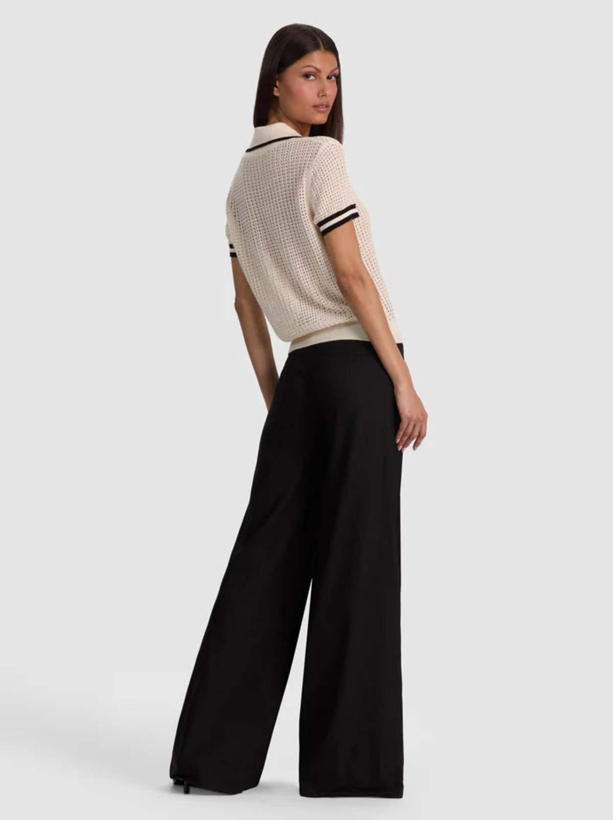 Alice + Olivia Polo Top - Soft White Black - Image 2 of 2